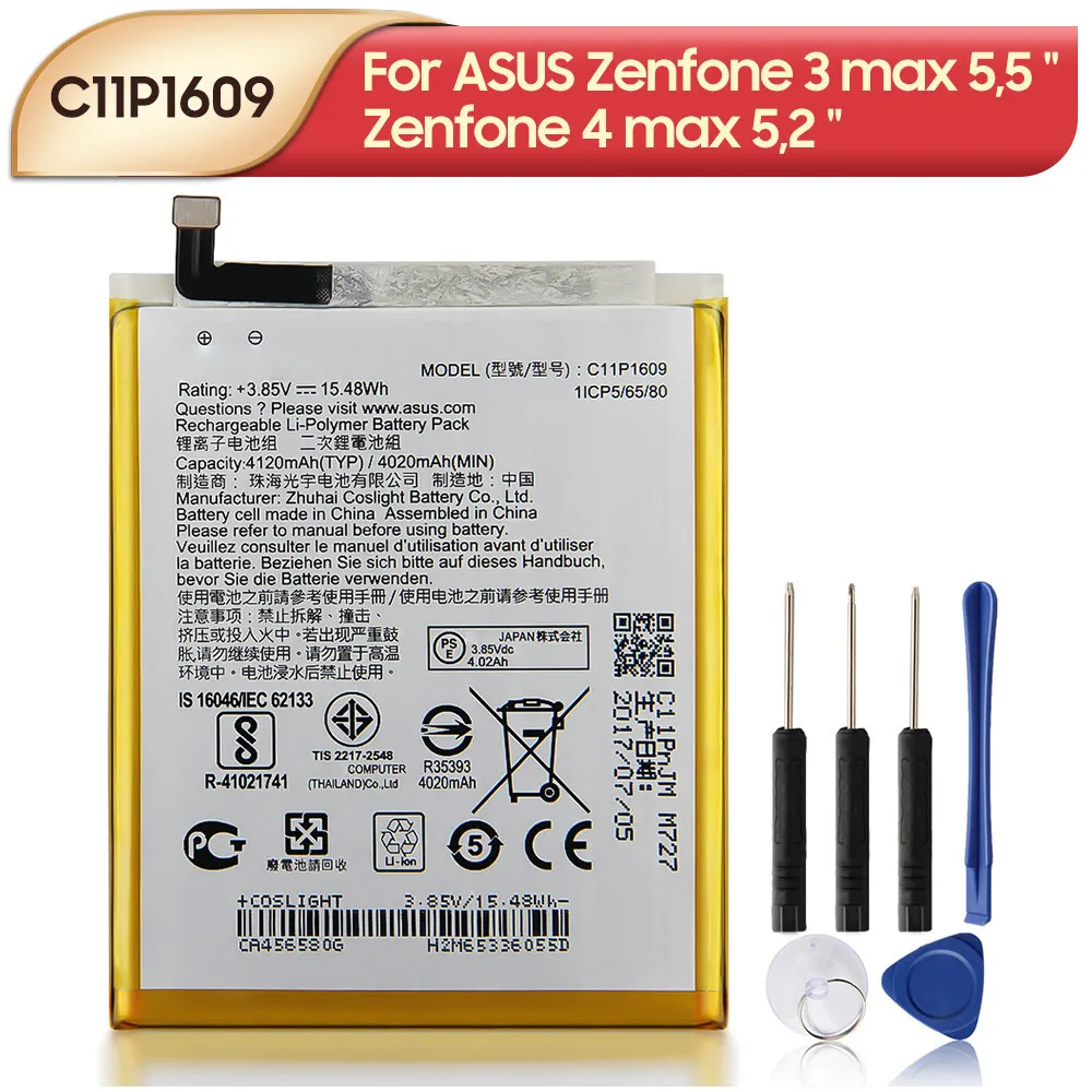 

Original Battery C11P1609 For ASUS Zenfone 3 max ZC553KL Zenfone 4 max C520KL