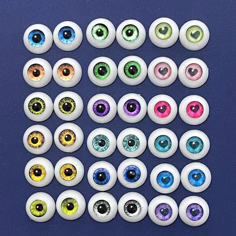 2 Pairs 12mm/14mm Doll Eyes Eyeball DIY Toy Eye Plush Animal Eye Accessories Doll Eyeball 1/6 BJD Doll Eyes