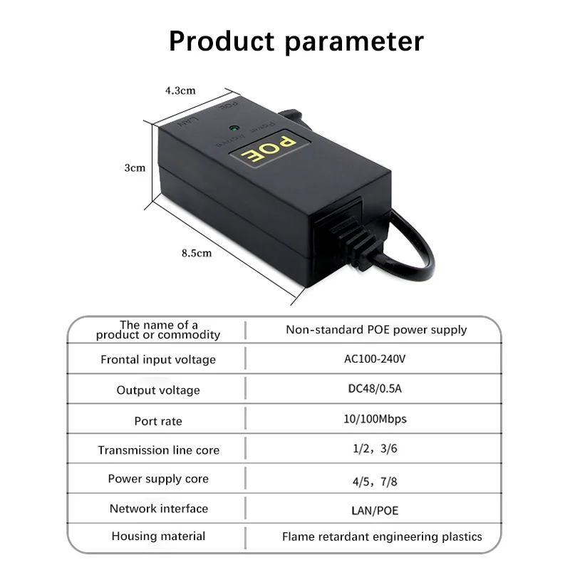 Imagem -04 - Poe Adaptador 48v 1a Ethernet Plug Ethernet Injector para Telefone ip Câmera Carregador de Alimentação eu us Reino Unido Pcs