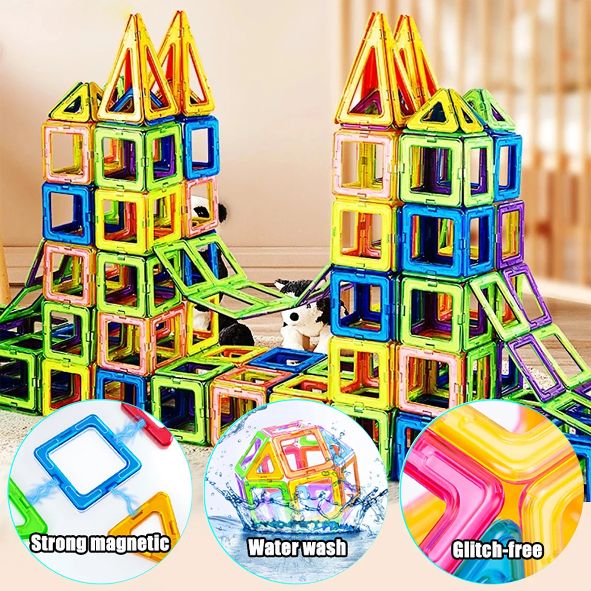 Blocs de Construction magnetiques pour enfants, DIY ensemble de Construction, jouets d'anniversaire et d'Halloween, cadeau