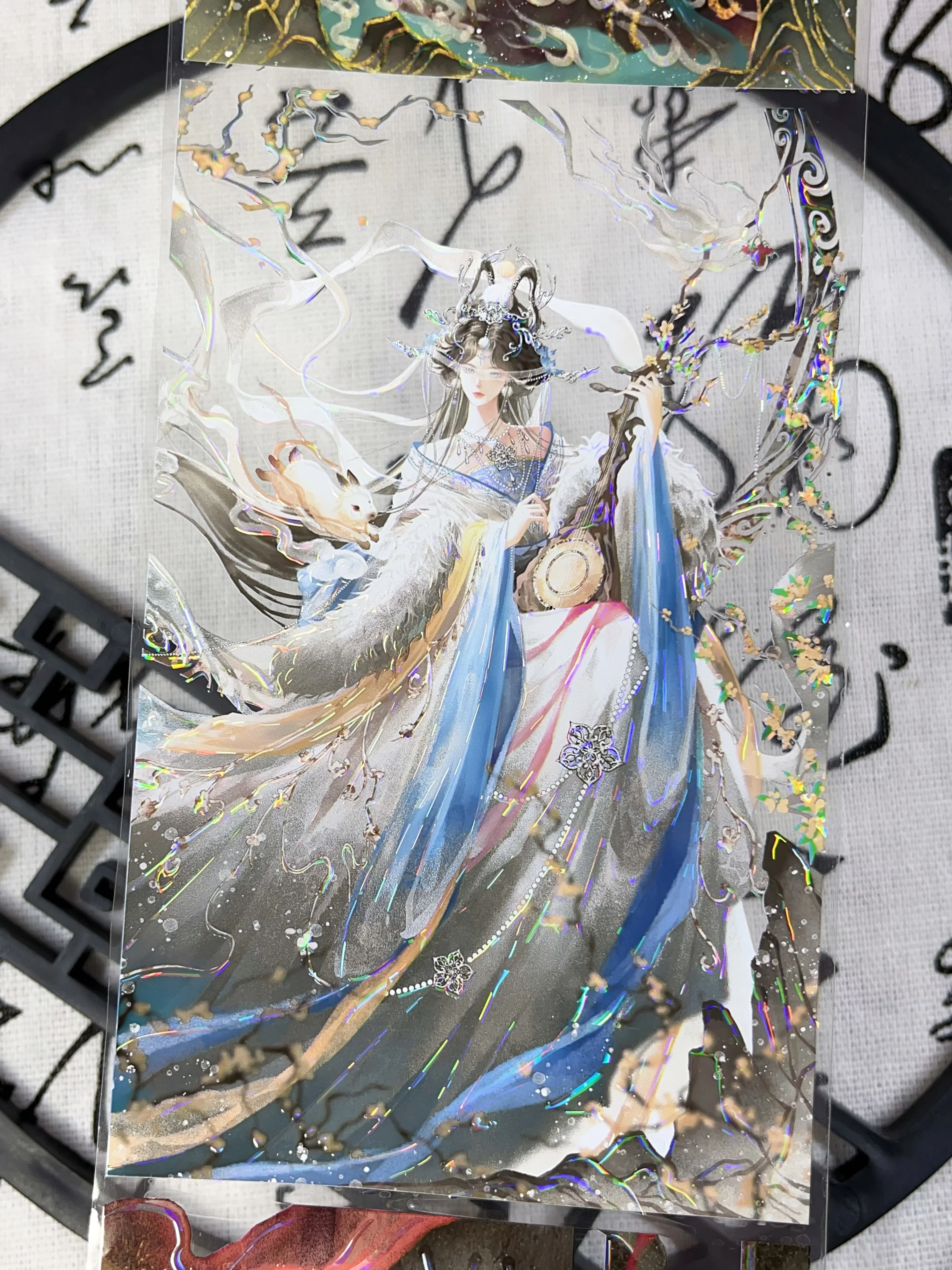 1 Loop Cool Ancient Beauty Scenery Shiny Shell PET Tapes DIY Decor Scrapbooking Journal Material Sticker
