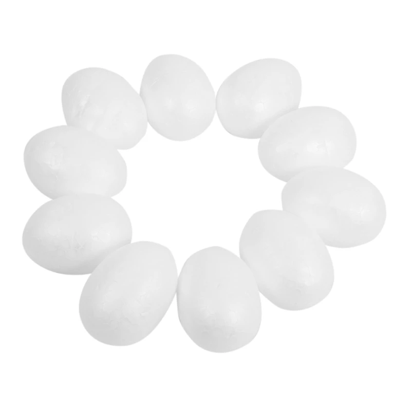 Emoufs de pâques blancs décoratifs en polystyrène, pour peindre ou coller, 6 cm, 20 pièces