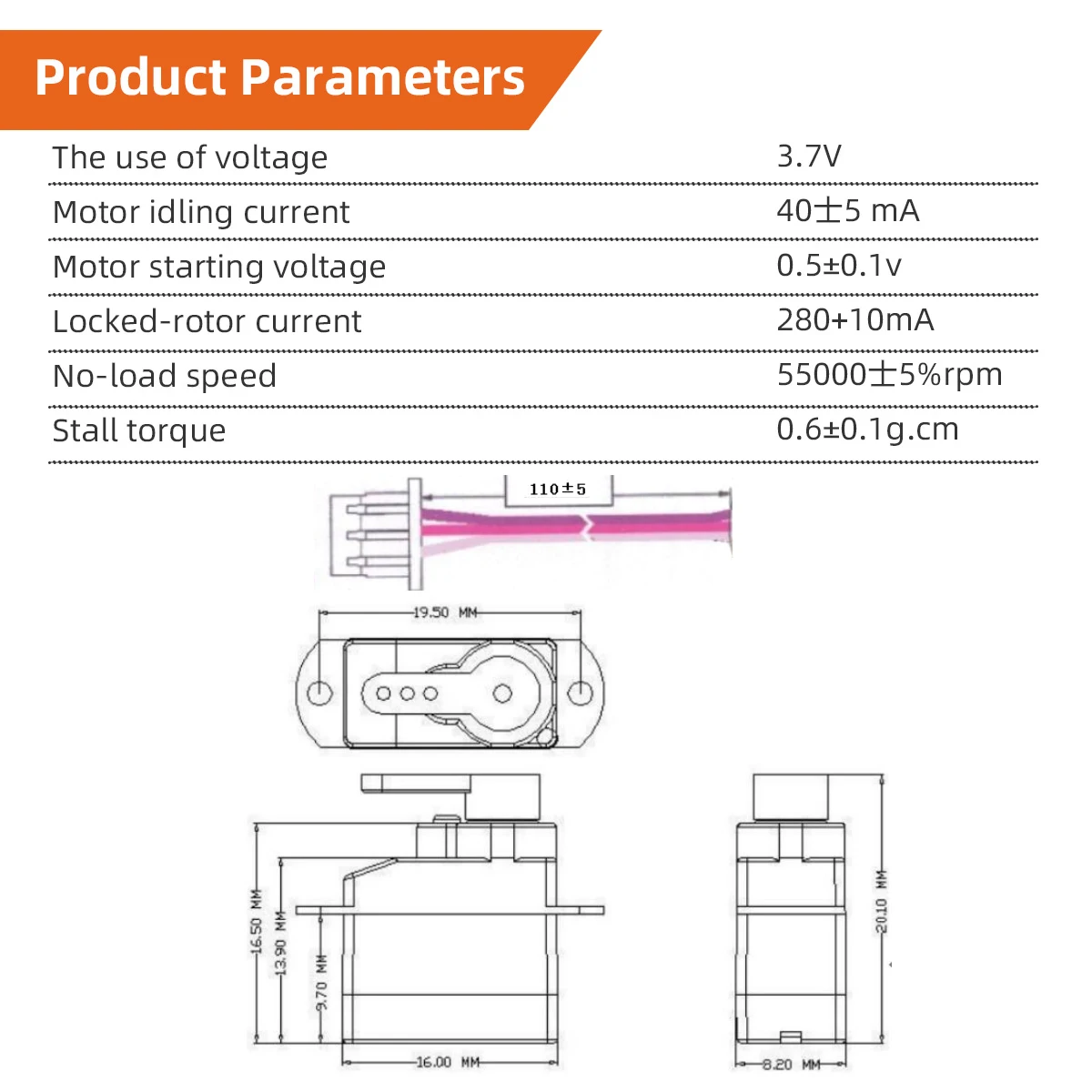 1 servo digital de bajo voltaje PA050120-19 para volar acrobático