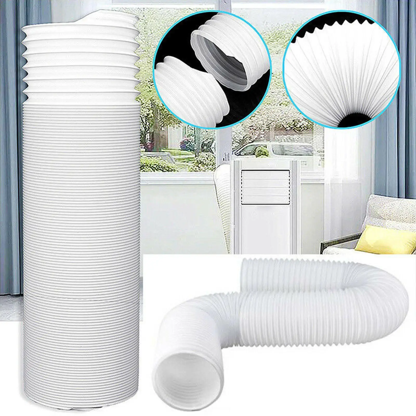 130mm Telescopic Air Conditioning Exhaust Hose Tube Universal Air Conditioner Pipe Duct Extension Pipe Connector Parts