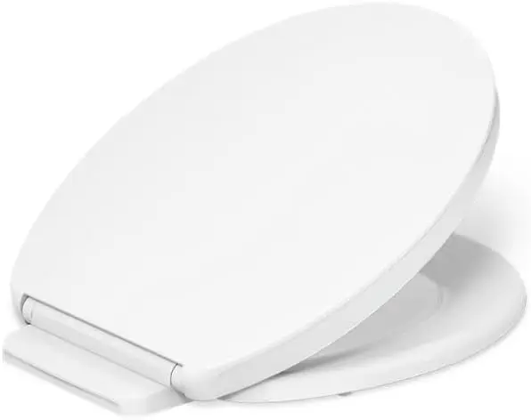 

Quiet Close Round Toilet Seat with Grip-Tight Bumpers, Slam Prevention for New Home Essentials