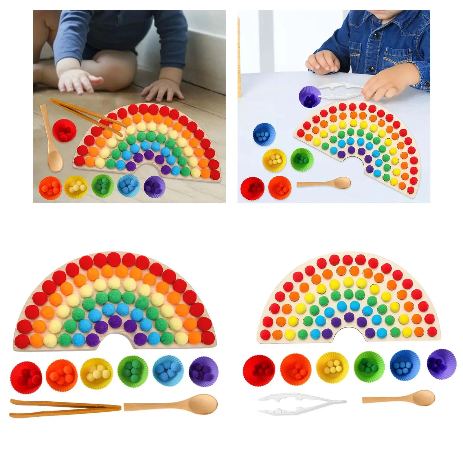 Holz Peg Board Bead Spiel Farbsortierer Spielzeug Montessori Spielzeug für Kinder Baby