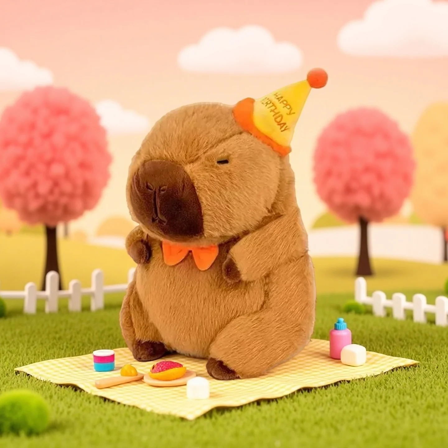 

20-25 см кукла Капибала, водный дельфин, плюшевая игрушка для детского дня рождения, шляпа, кукла водного дельфина, игрушка