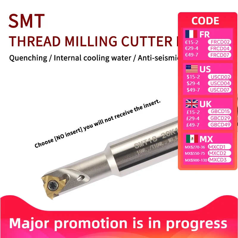 

SMT Machining Center Anti-vibration Thread Milling Cutters Single-edge Inner Hole Outlet Groove Cutters for Milling Single-tooth