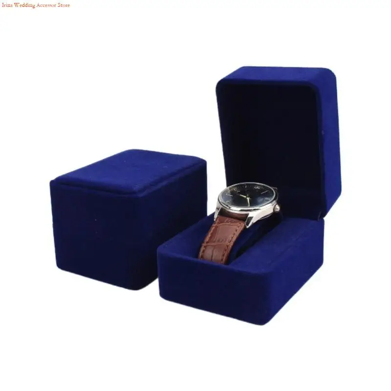 

G92D Jewelry Storage Cases Wrist Watch Holder Short Plush Watch Handmade Watch Container Box for Man Boy