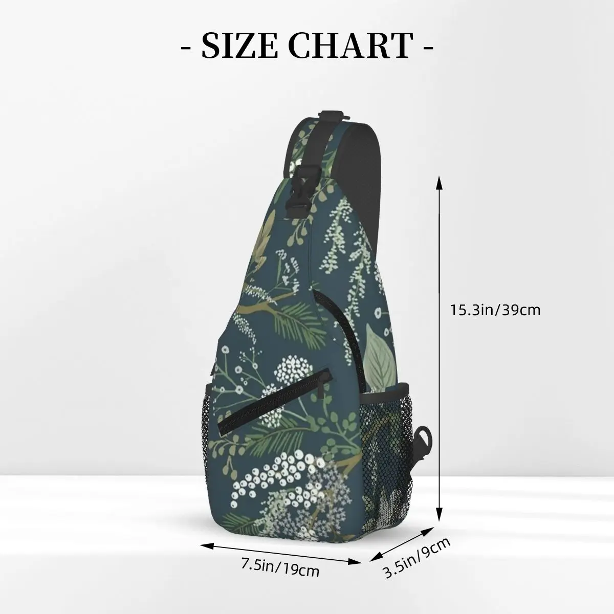 Beautiful Flower Chest Bag Men Sling Crossbody Backpack Chest Bag Travel Hiking Daypack Shoulder Bag