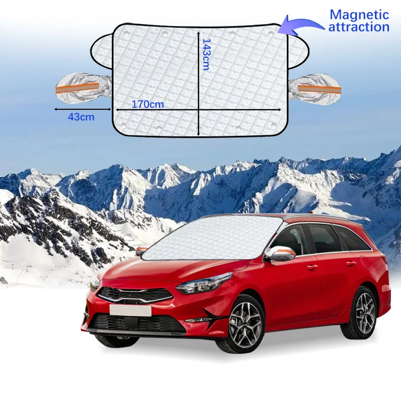 Magnetic Car Windshield Snow Cover Winter Ice-Frost Guard Sun Shade Protector For Kia Ceed 2010-2020 Exterior Accessories