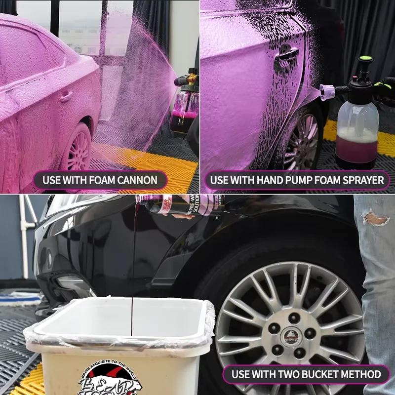 สีชมพู Foaming สบู่ล้างรถ Auto Wash แชมพู Active โฟมทําความสะอาดสําหรับ Snow Foam Lance/Foam Cannon/โฟมปืนหรือถังล้าง