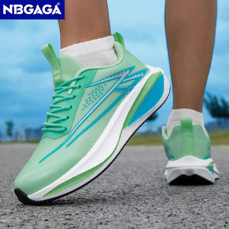 Classic Black Men's Running Shoes Lace-up Sports Casual Sneakers Breathable Comfort Athletic  Footwear for Women Outdoor Walking - view 5