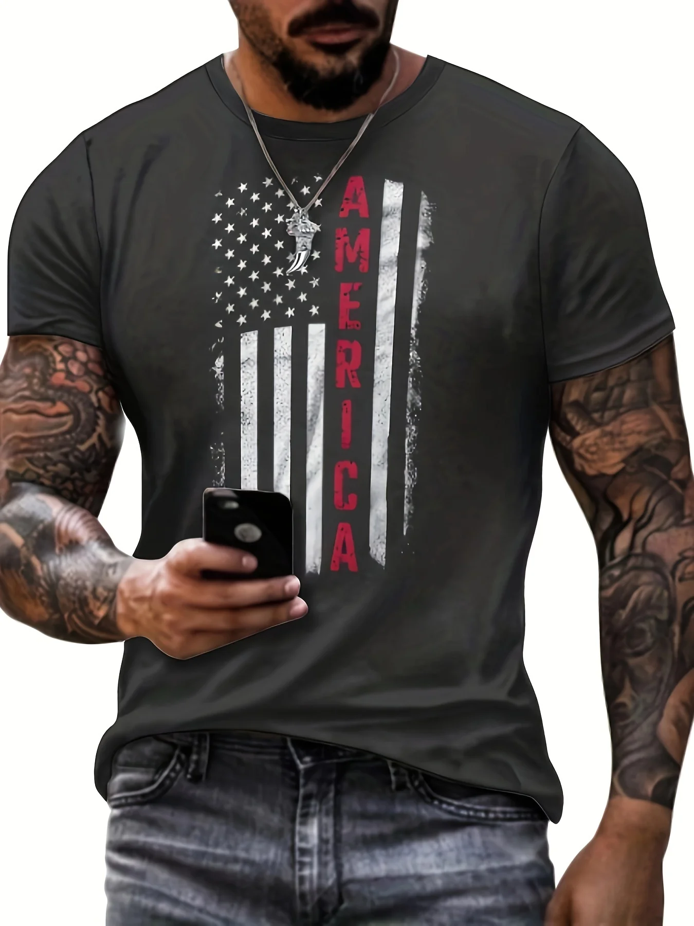 Fashion New Green Camo Pattern Design Crew Neck Short Sleeve T-shirt For Men Casual Summer T-shirt Daily Wear Comfort Tops