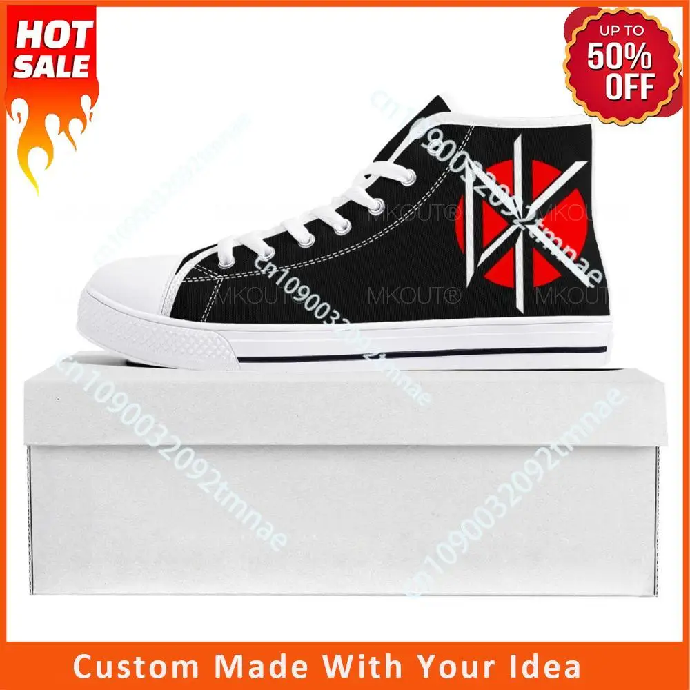 

Dead Rock Band Kennedys High Top High Quality Sneakers Mens Womens Teenager Canvas Sneaker Casual Couple Shoes Custom Shoe White