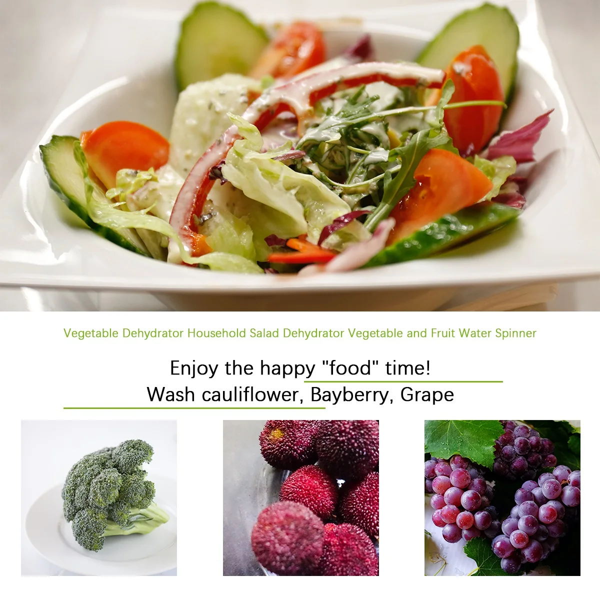 

Drainage Vegetable Dehydrator Vegetables Salad Dryer Drainer Shaker Green Spinner