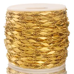 1Meter 4MM Stainless Steel Gold Rhombus Chains for DIY Necklace Bracelet Anklets Jewelry Makings Supplies Materials Wholesale