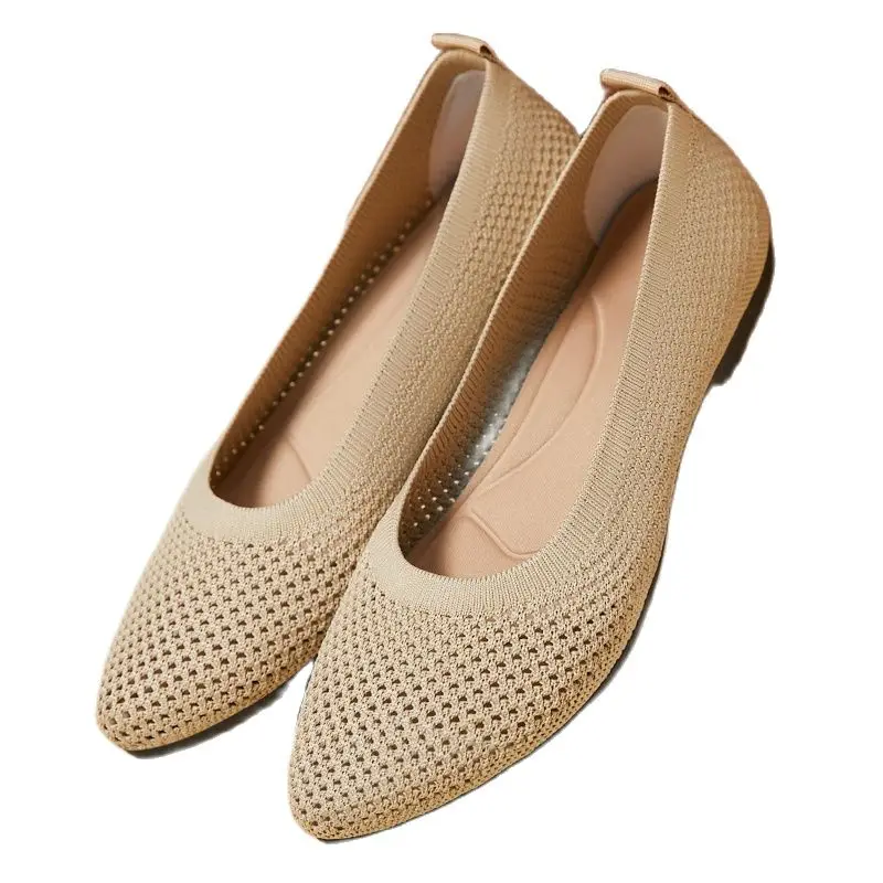 

Summer Breathable Hollow fly Woven Mesh Cow Tendon Soft Sole Women's Sandals Bean Shoes Comfortable Mother's Shoes Work Shoes