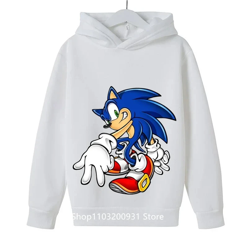 Cute Sports Cartoon Anime Sonics Children'S Clothing Top Boys Sweatshirt Hoodie Fall Long Sleeve Jumper Children'S Clothing