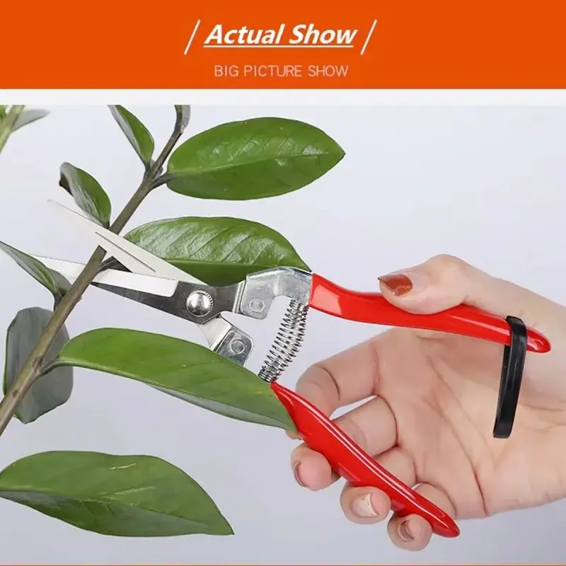 Stainless Steel Horticultural Branch And Leaf Trimmer Self-Locking Spring Pruning Pliers Miniature Pointed Garden Pruners