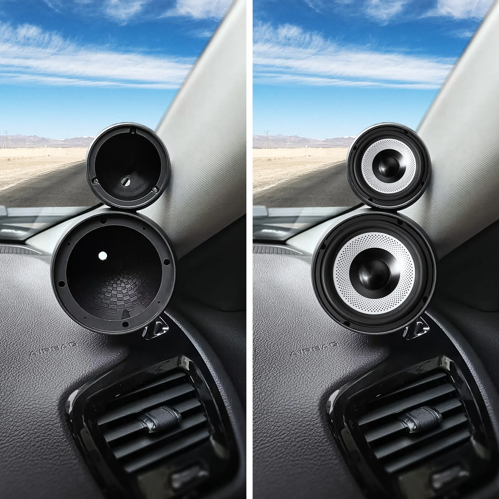 4pcs Car Audio Stereo Speaker Adapter Mount Black Spacer Bracket Holder for Toyota for Nissan Universal Solid Horn Pad