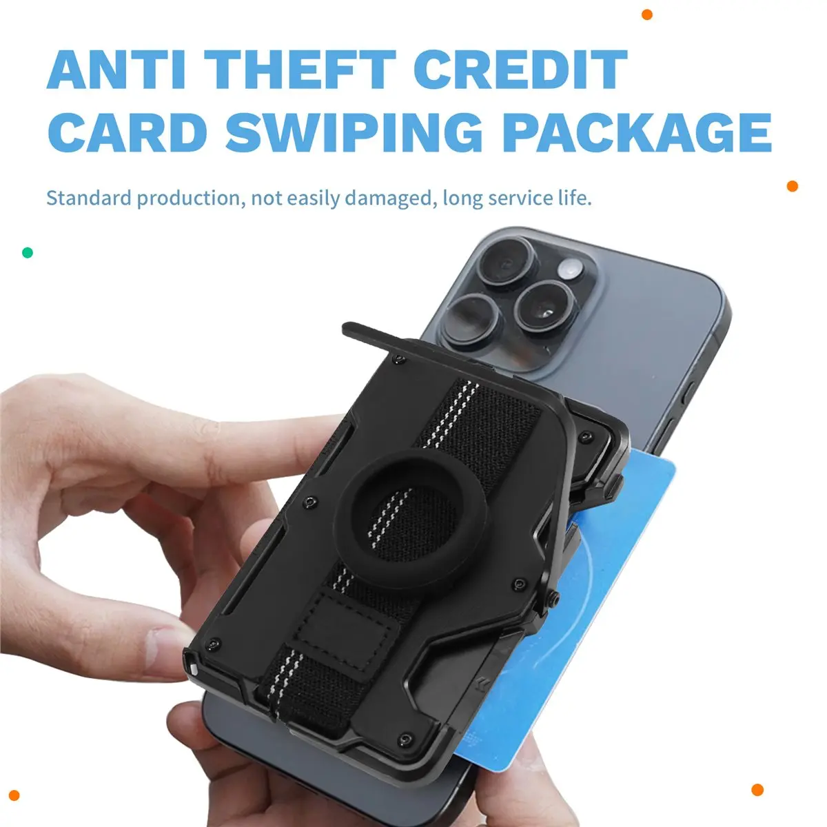 DT81 Anti-Fraud Credit Card Holder Metal Magnetic Card Holder Stand for Business Men'S Phones