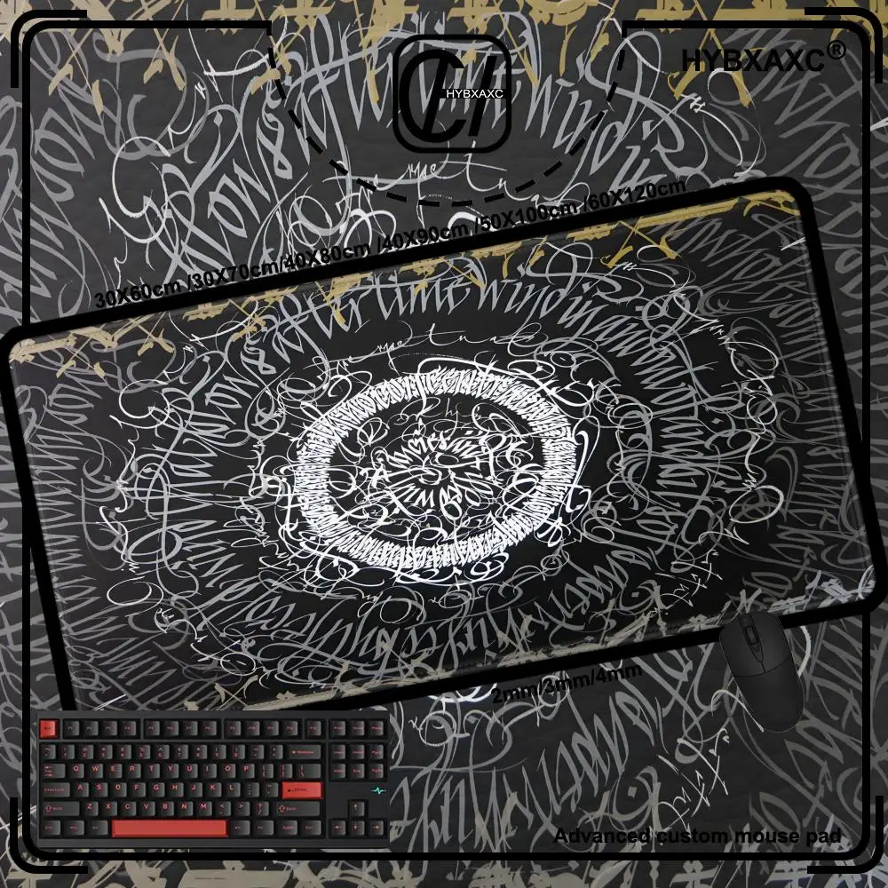 Calligraphy graffiti Mouse Pad Gamer Mouse Pads Laptop Keyboard Mousemat XXL Large HYBXAXC Gaming Non-slip PC Office Desk Mats