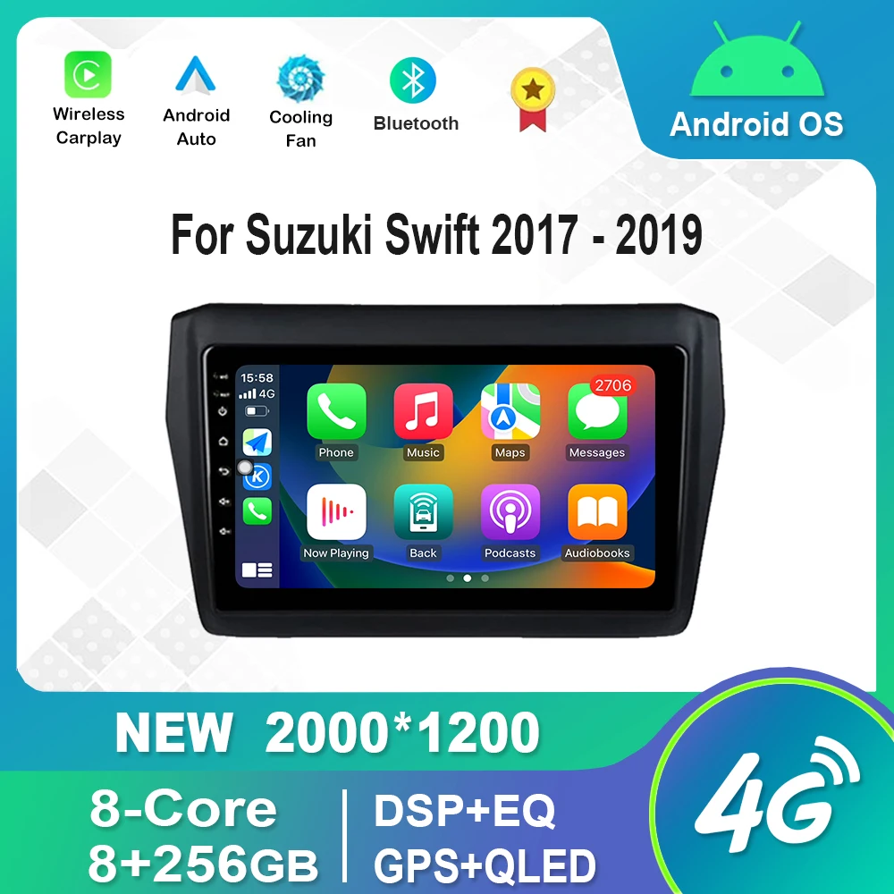 

9 inch Android Car Radio Video Multimedia Player For Suzuki Swift 2017 - 2019 QLED IPS Screen GPS DSP Stere Bluetooth