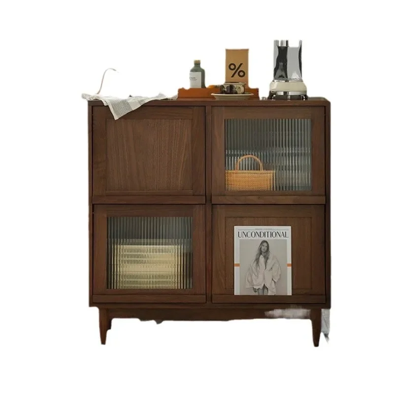 

dining side retro, simple storage modern solid wood bookcase, living room tea sofa side cabinet, magazine Japanese style