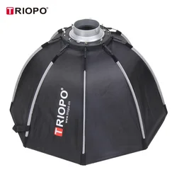 Triopo-paraguas Octagonal de montaje Bowens para Flash, Softbox con rejilla de panal para exteriores, 55cm, 65cm, 90cm, 120cm