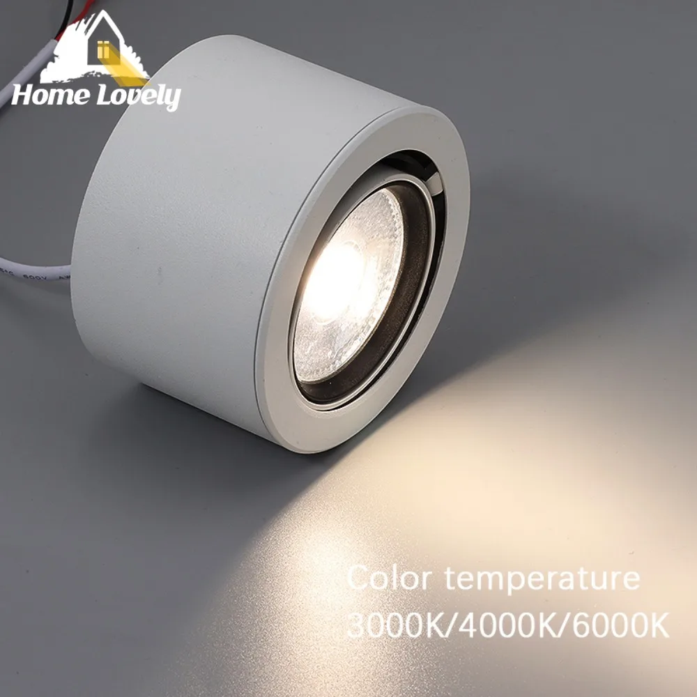 LED Spotlights AC220V Led 4000K Recessed Downlight Long Cylinder Ceiling Lamp 7W Background Lighting Light for Indoor