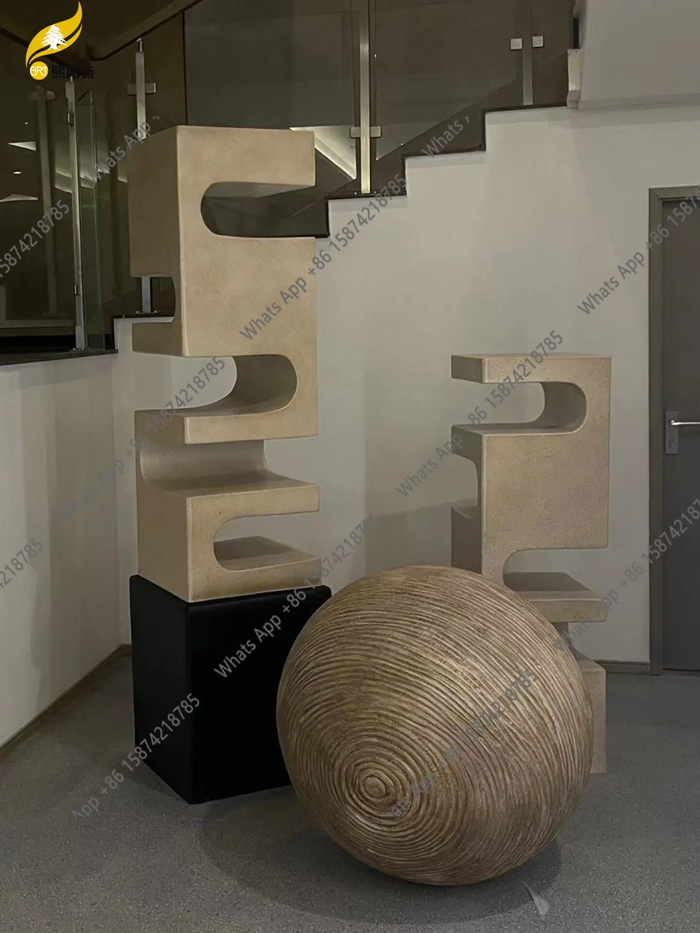 European American minimalist resin cold color geometric multi-slot modeling design sense ornament living room crafts