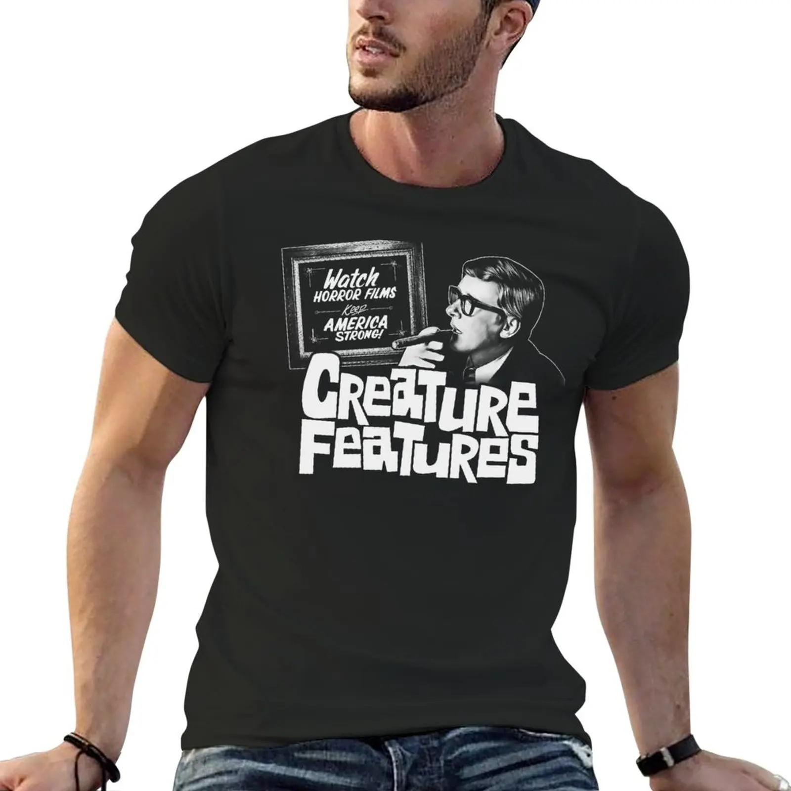 New BOB WILKINS CREATURE FEATURES T-Shirt graphic t shirt oversized t shirt oversized t shirts mens graphic t-shirts pack