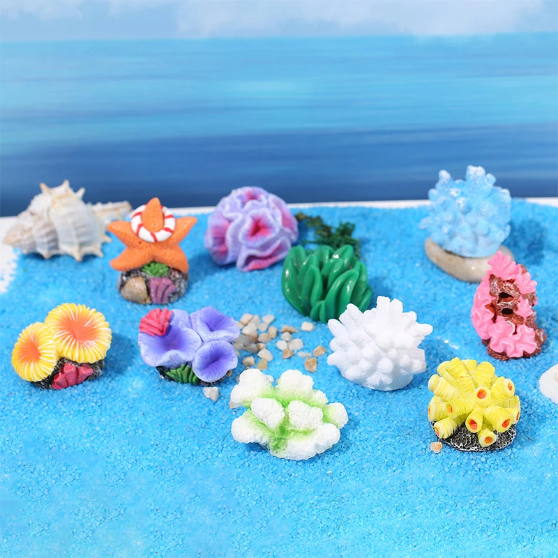 1PC New Mini Resin Simulated Coral Seaweed Aquarium Decoration Craft Miniature Figure Ornament For Fairy Garden Micro Landscape