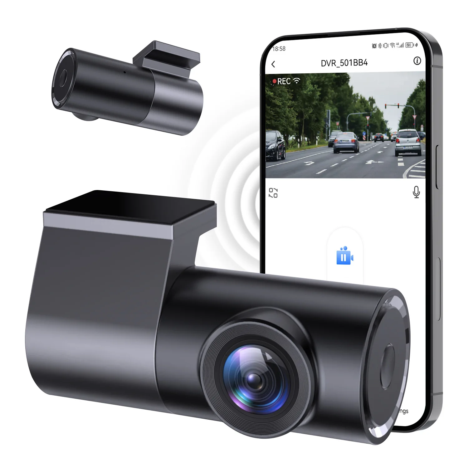 1080P Ultra HD Mini Dash Cam Camera Enhanced Night Vision WiFi Connection Easy to Install & Detach Vehicle Driving Recorder