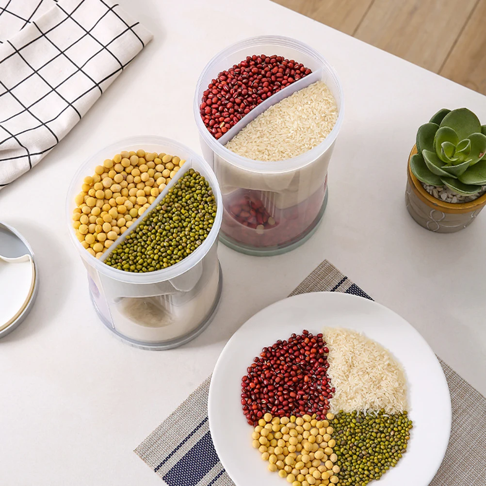 

Plastic Food Storage Container Compartmented Sealed Tank Eco-Friendly Moisture-Proof Fresh Keeping Transparent Design Anti-Slip