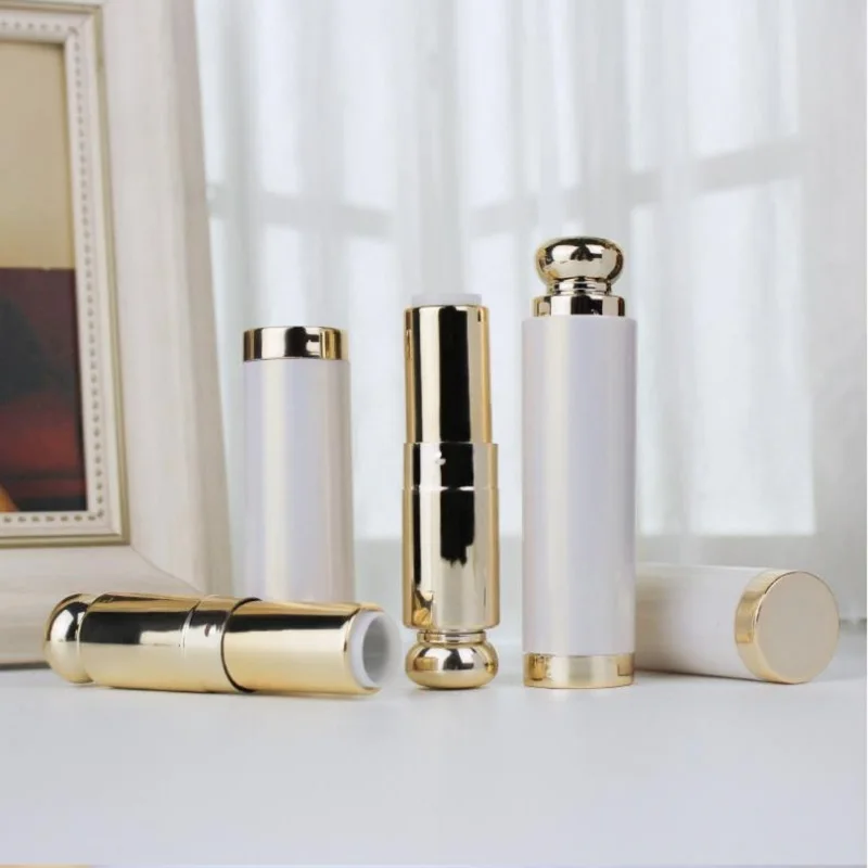 25/50Pcs 3.5G ABS Plastic Platinum Lipstick Tube Snap Style Cylinder Cosmetics Empty Tube Dia 12.1mm Lip Balm Container Packag