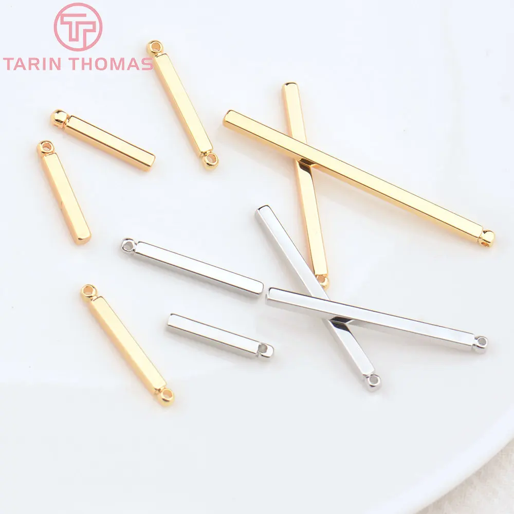 (4490) 20PCS 15MM 20MM 30MM Thickness 2MM 24K Gold Color Brass Cuboid Charms Pendants  High Quality DIY Jewelry Making Findings