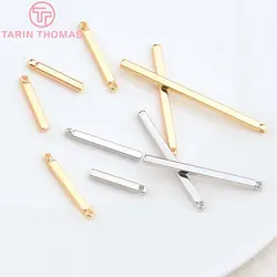 (4490) 10PCS 15MM 20MM 30MM Thickness 2MM 24K Gold Color Brass Cuboid Charms Pendants High Quality DIY Jewelry Making Findings