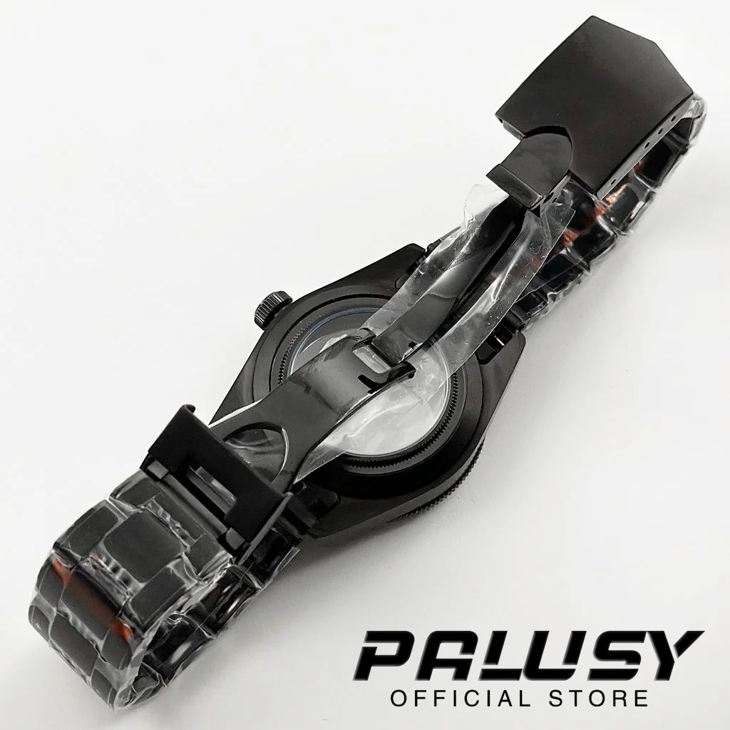 BB58 39MM caja de PVD negra cristal de zafiro abovedado caja de reloj de acero inoxidable resistente al agua compatible con movimiento NH34 NH35 NH36 ETA2824 PT5000