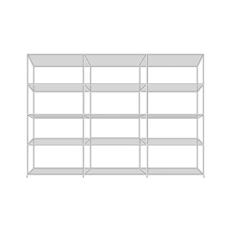 Second-hand stainless steel shelf storage rack, light luxury bookshelf, multi-layer wall-to-wall floor-to-ceiling glass shoe bag