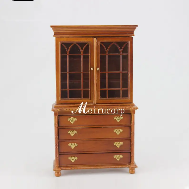 

Vintage Wooden Cupboard Miniatures Furniture for Dollhouse 1/12 Scale Handcraft