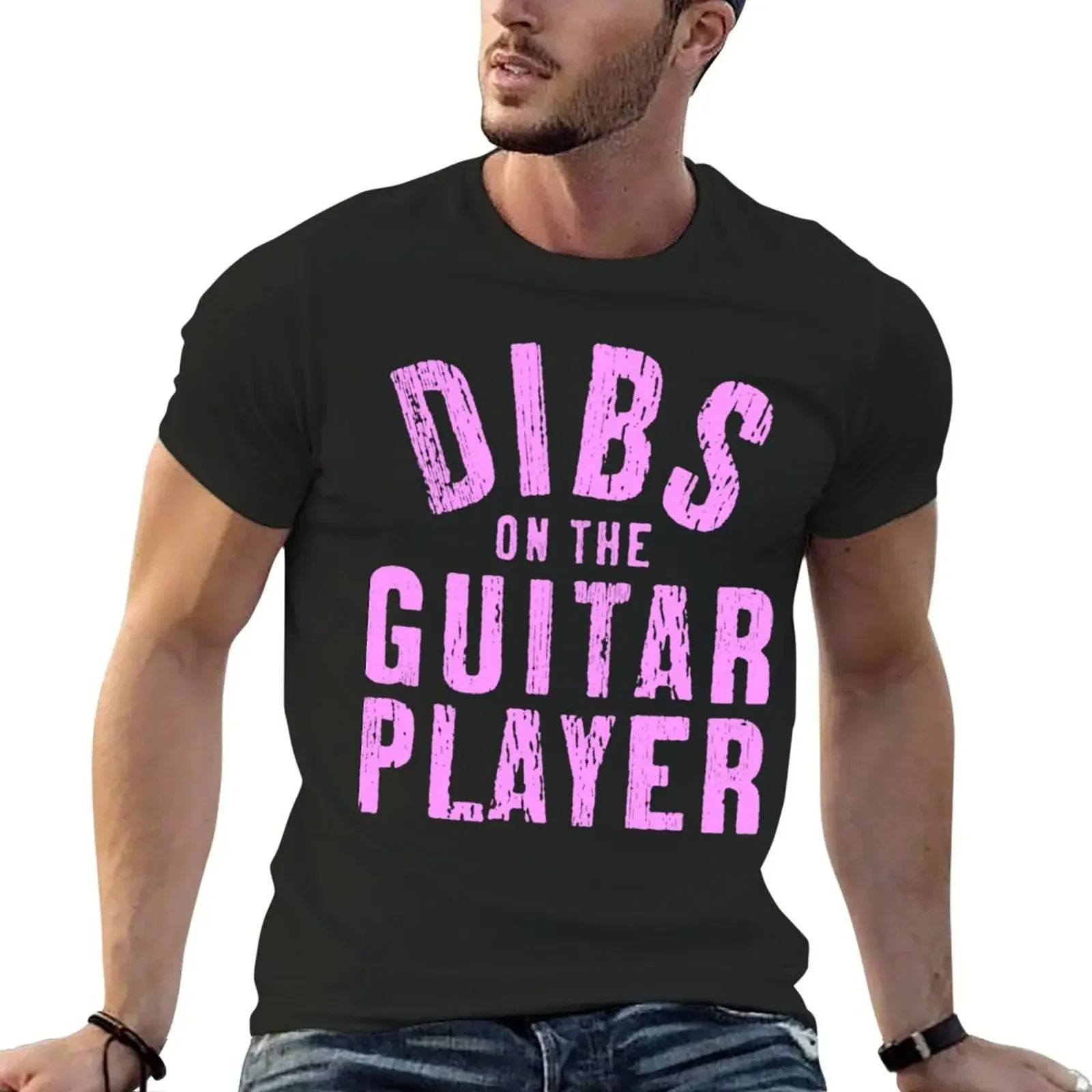 DIBS ON THE GUITAR PLAYER Fitted Scoop T-Shirt oversized t shirt korean fashion plus size tops mens clothes