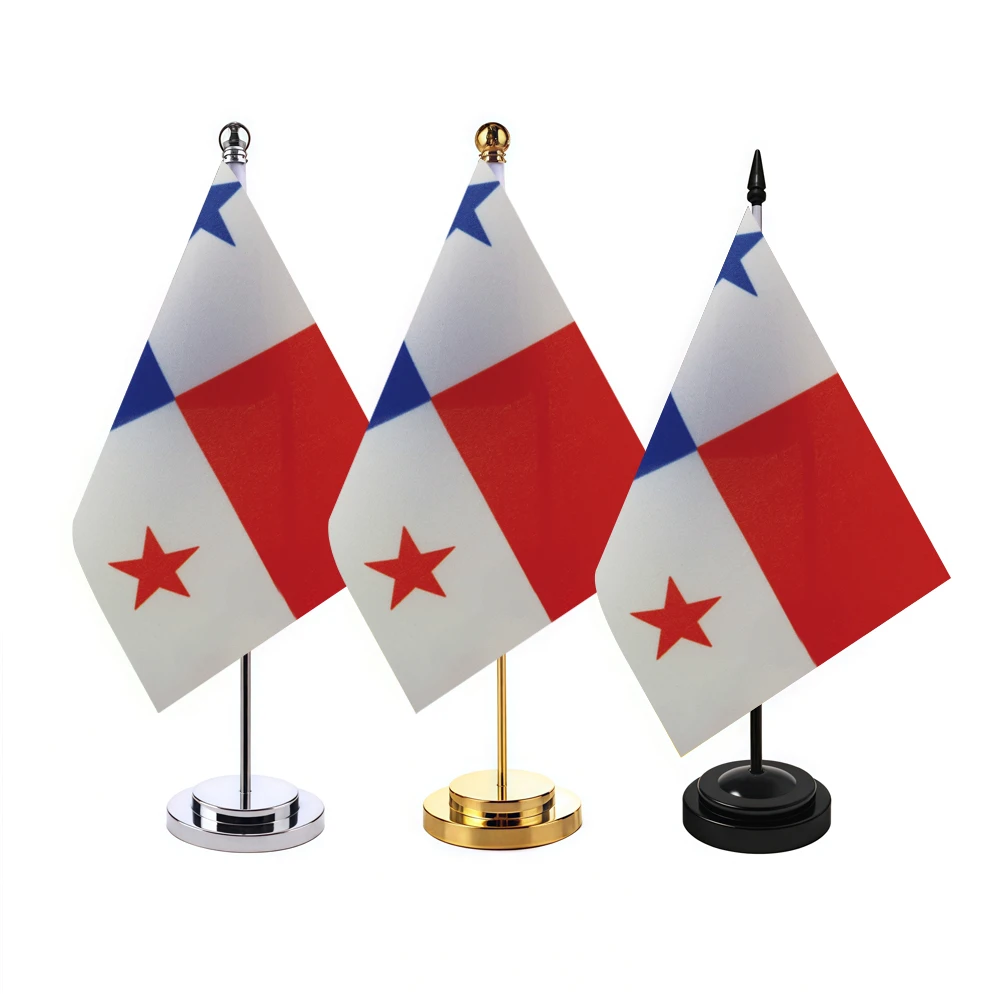 CYPOMELO office desk flag Panama flag 14x21cm Panama desktop small decoration flag including flagpole