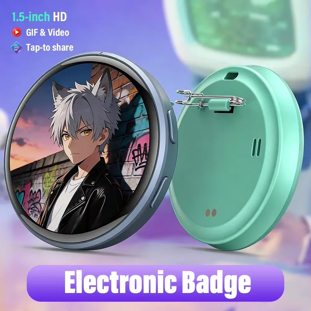 Dynamic Electronic Badge Display Pin 1.5 In Touch Screen Anime E-Badge For Game Peripherals Excellent Fans Friends Birthday Gift