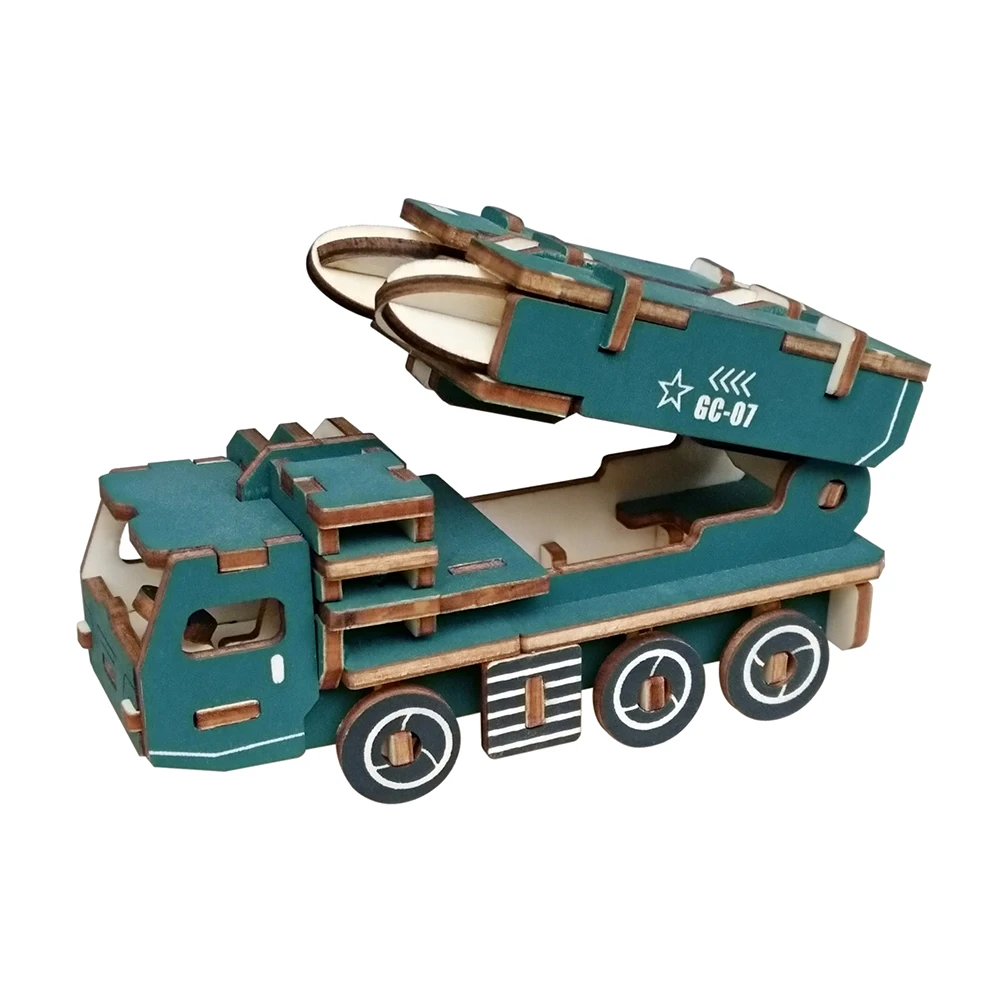 

3D Wooden Puzzle Toy Box-packed Colorful Blocks Creative Machine Model Wood Assembly Kit for Kids Educational Brain Game Early
