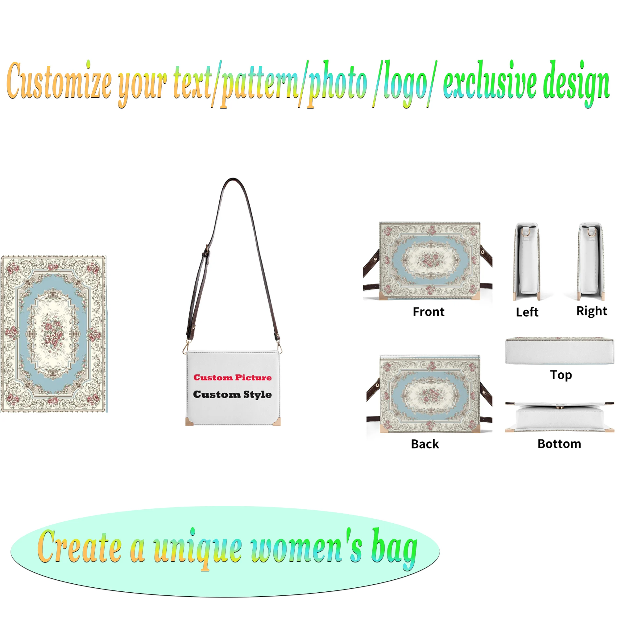 

Сумка через плечо с ремешком, для хранения мелочей, с индивидуальным дизайном, женская сумка с узором, подарок-сюрприз, универсальная квадратная сумка, сумка-кроссбоди