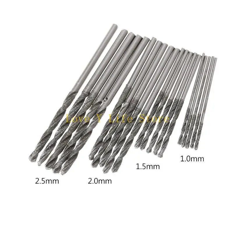 L74C 20pcs 1 mm 1,5 mm 2 mm 2 mm mm Diamond Twist Bits impostati per MET in vetro Met