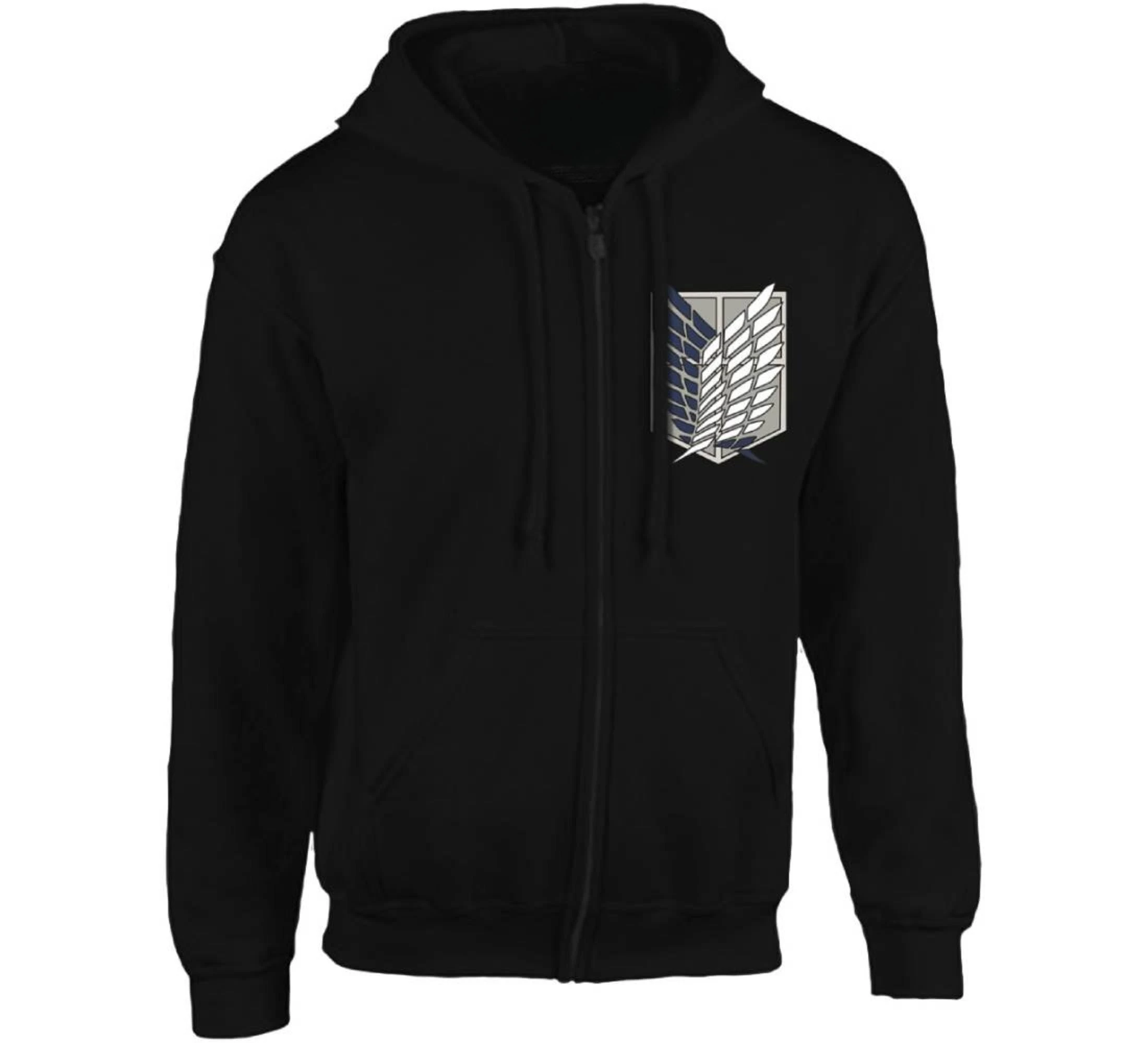 Ataque em titã moletom com capuz masculino feminino anime zip up jaqueta oversized casual streetwear primavera outono moda pulôver casacos