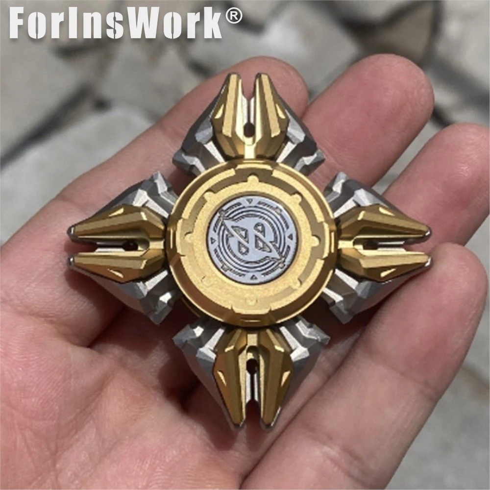 YEDC Stainless Steel Gold Plated King Kong Pig EDC Spinning Top Linked Gyro Stress Relief Toy Metal Fidget Spinner